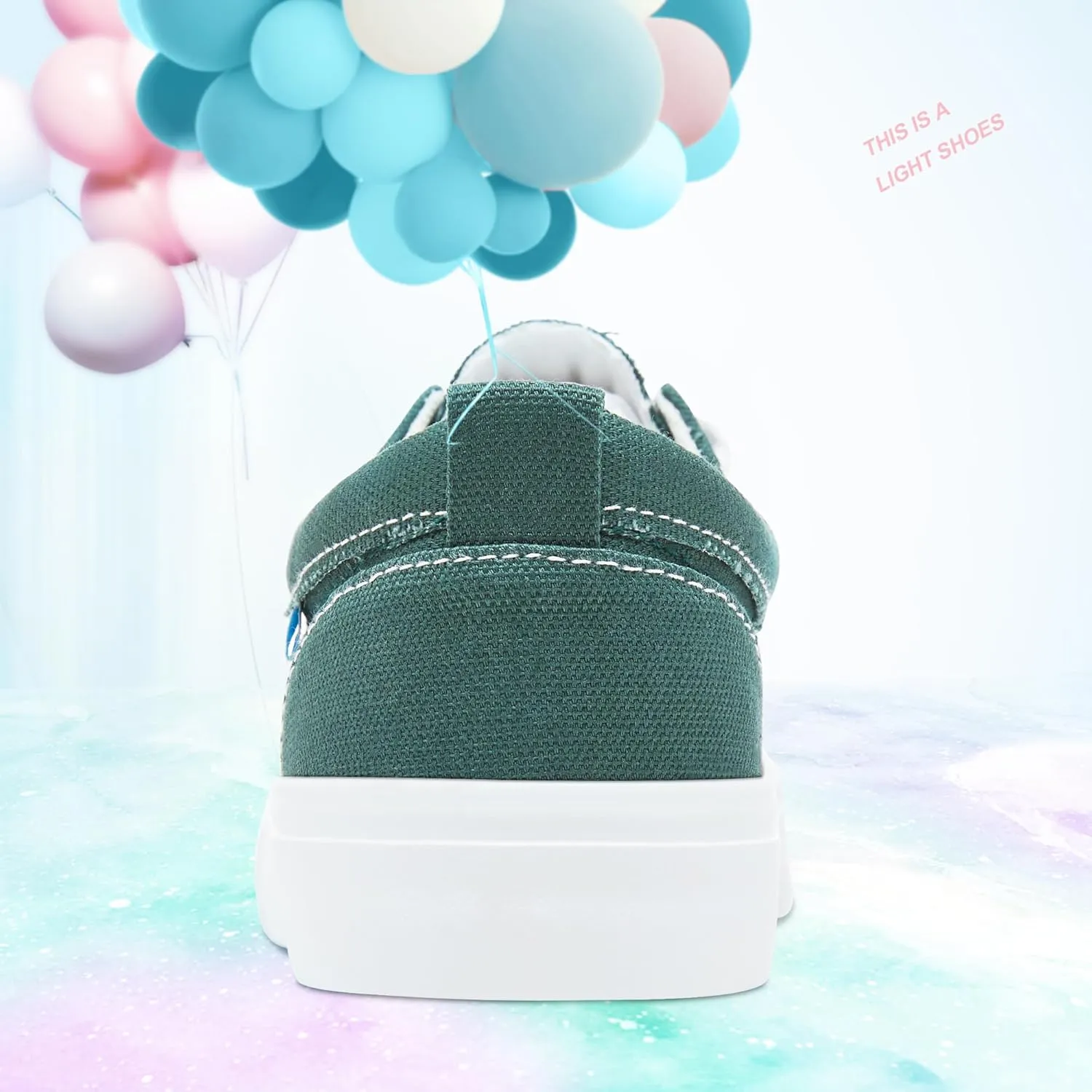 Obtaom Women's White Play Fashion Sneakers Cute Lace up Canvas Shoes Low Top Washed Canvas Flat for Lady