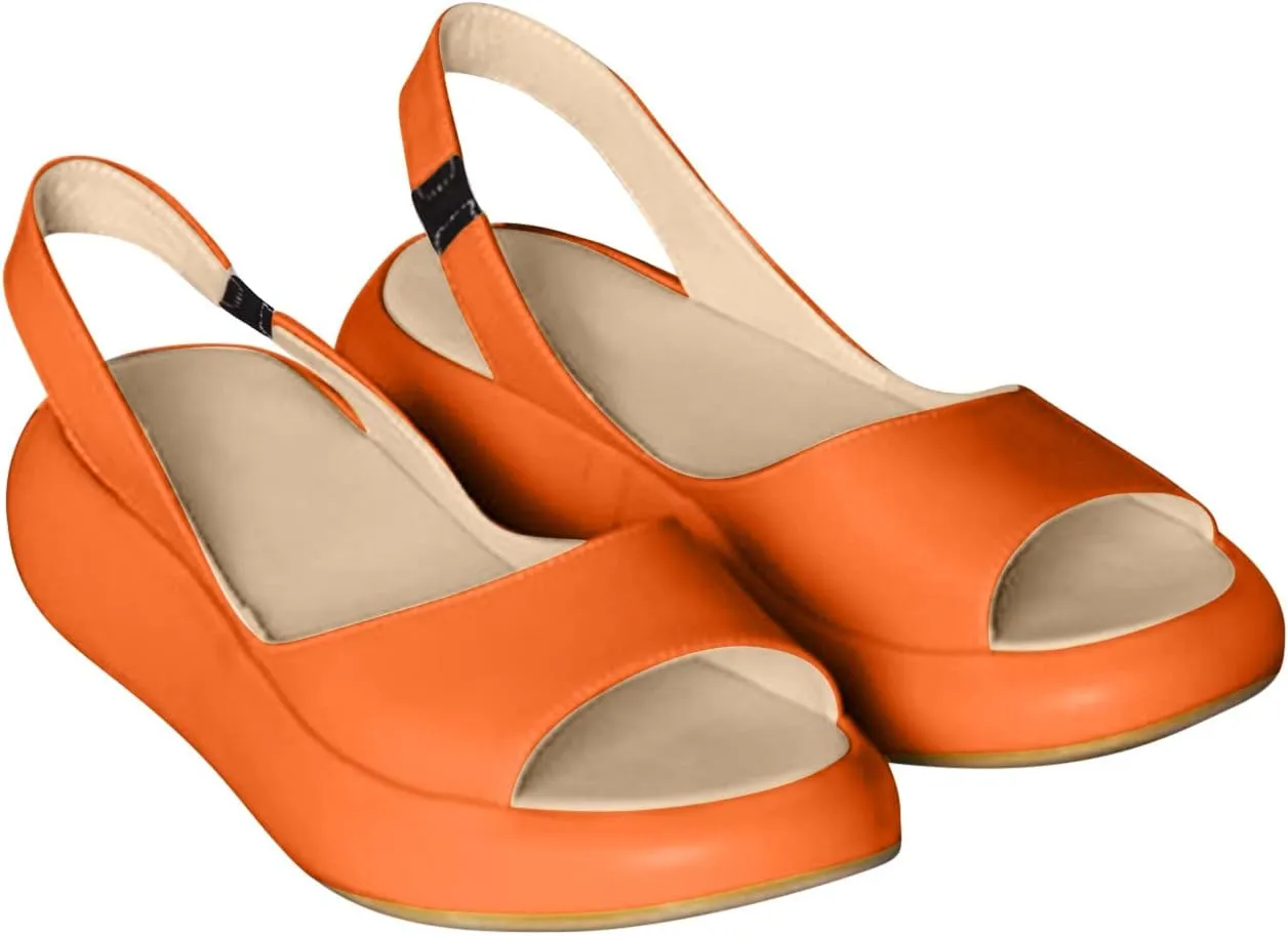 oiangi Summer Platform Sandals for Women Fashion Fish Mouth Open Toe Slip on Flats Slipper Solid Comfortable Casual Outdoor Ladies Shoes Sandalias