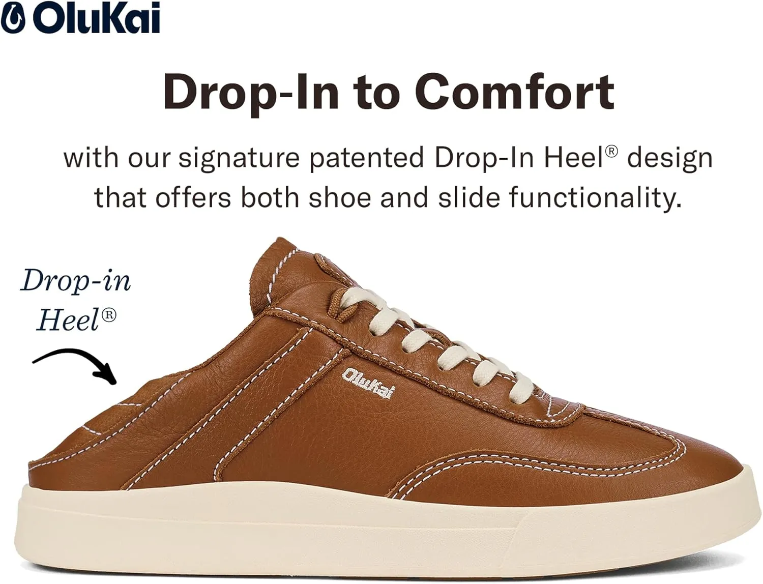 OLUKAI Ha'upu Women's Everyday Sneaker, Classic Lace-Up Design, Comfort Fit