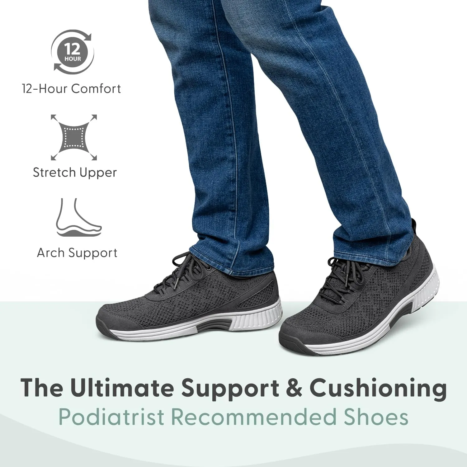 Orthofeet Men's Orthopedic Knit Lava Sneakers