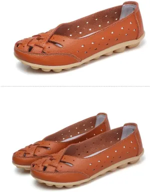 Orthopedic Loafers in Breathable Leather Diabetic Walking Shoes Slip Ons Flat Sandals for Women, 13, White