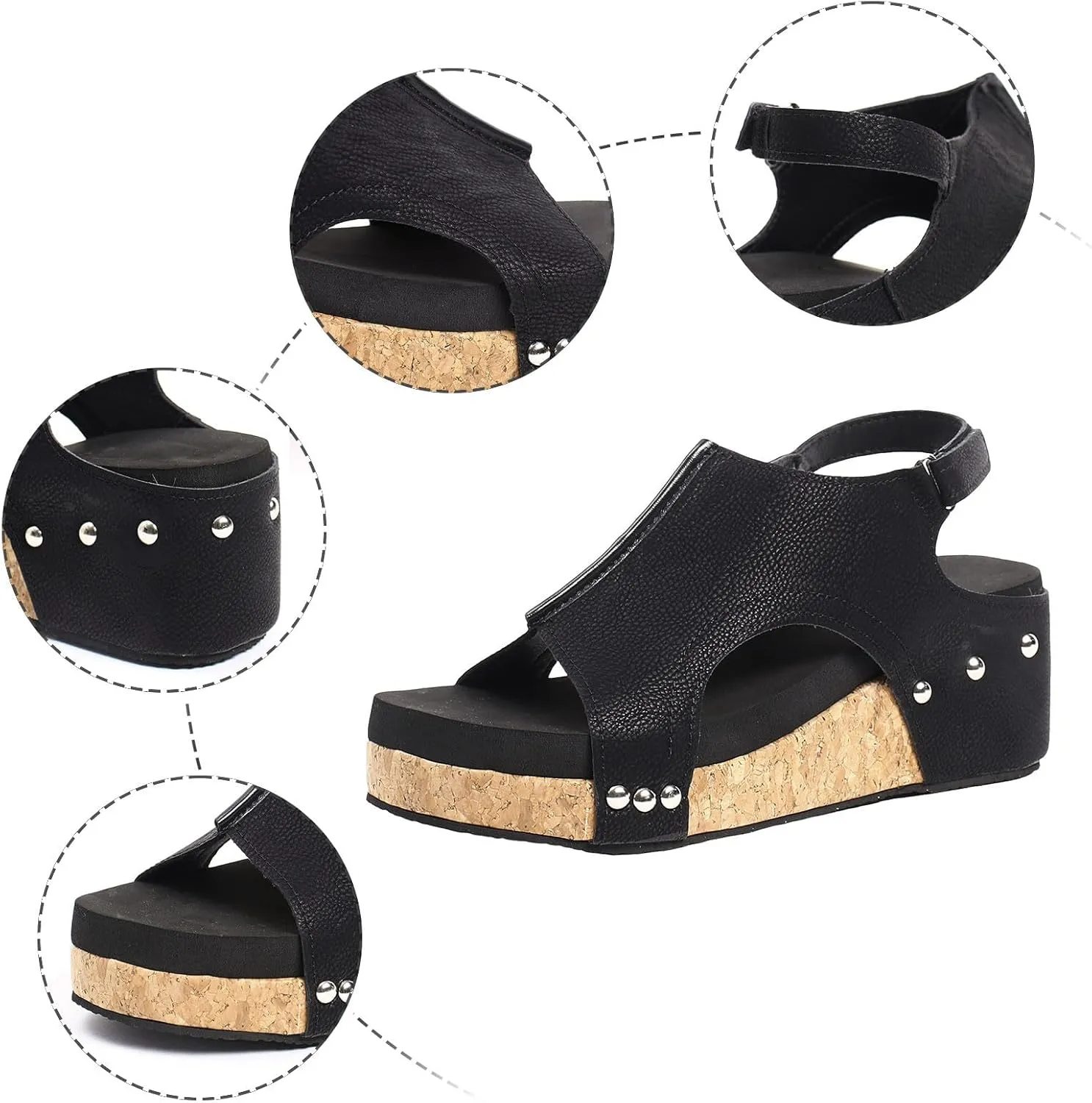 Orthopedic Platform Wedge Sandals for Women Summer Dressy 2025 Open Toe Ankle Strap Espadrilles Sandals Beach Sandals