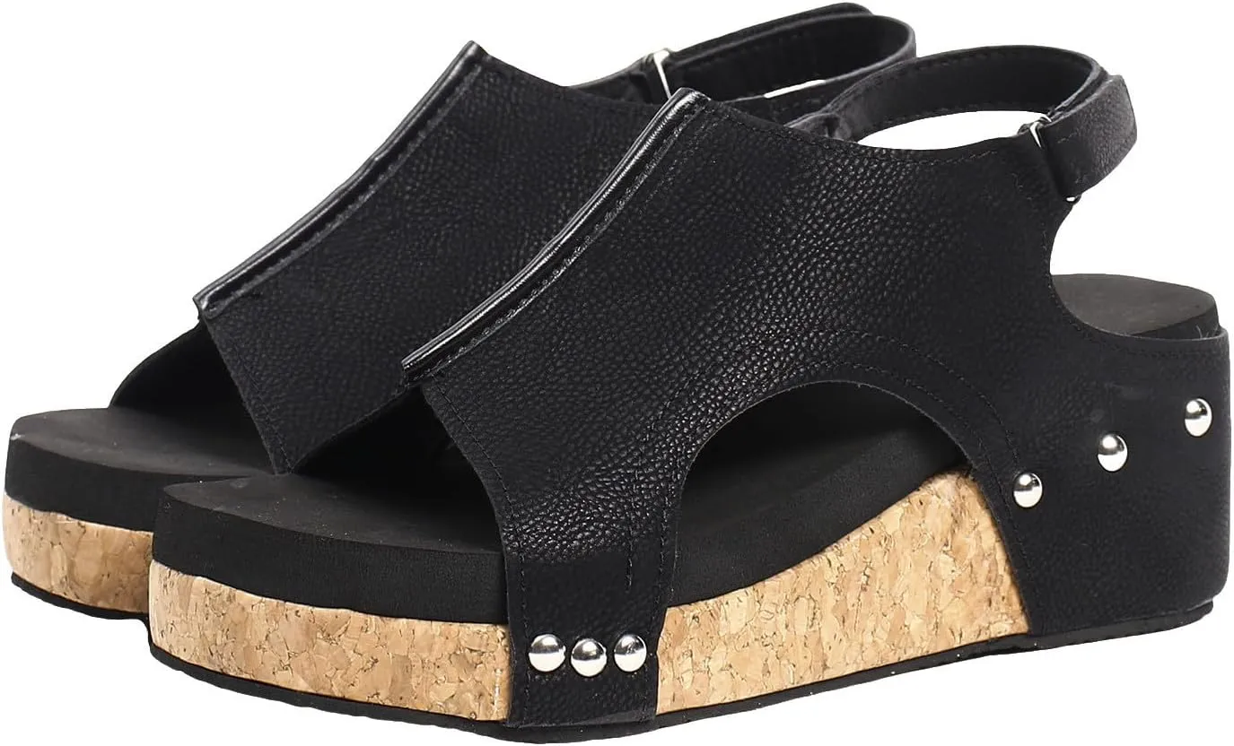 Orthopedic Platform Wedge Sandals for Women Summer Dressy 2025 Open Toe Ankle Strap Espadrilles Sandals Beach Sandals