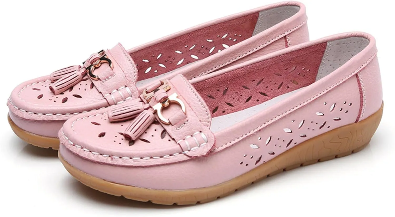 Orthopedic Women Summer Slip On Loafers Breathable Leather Comfortable Walking Shoes for Work Casual Wear