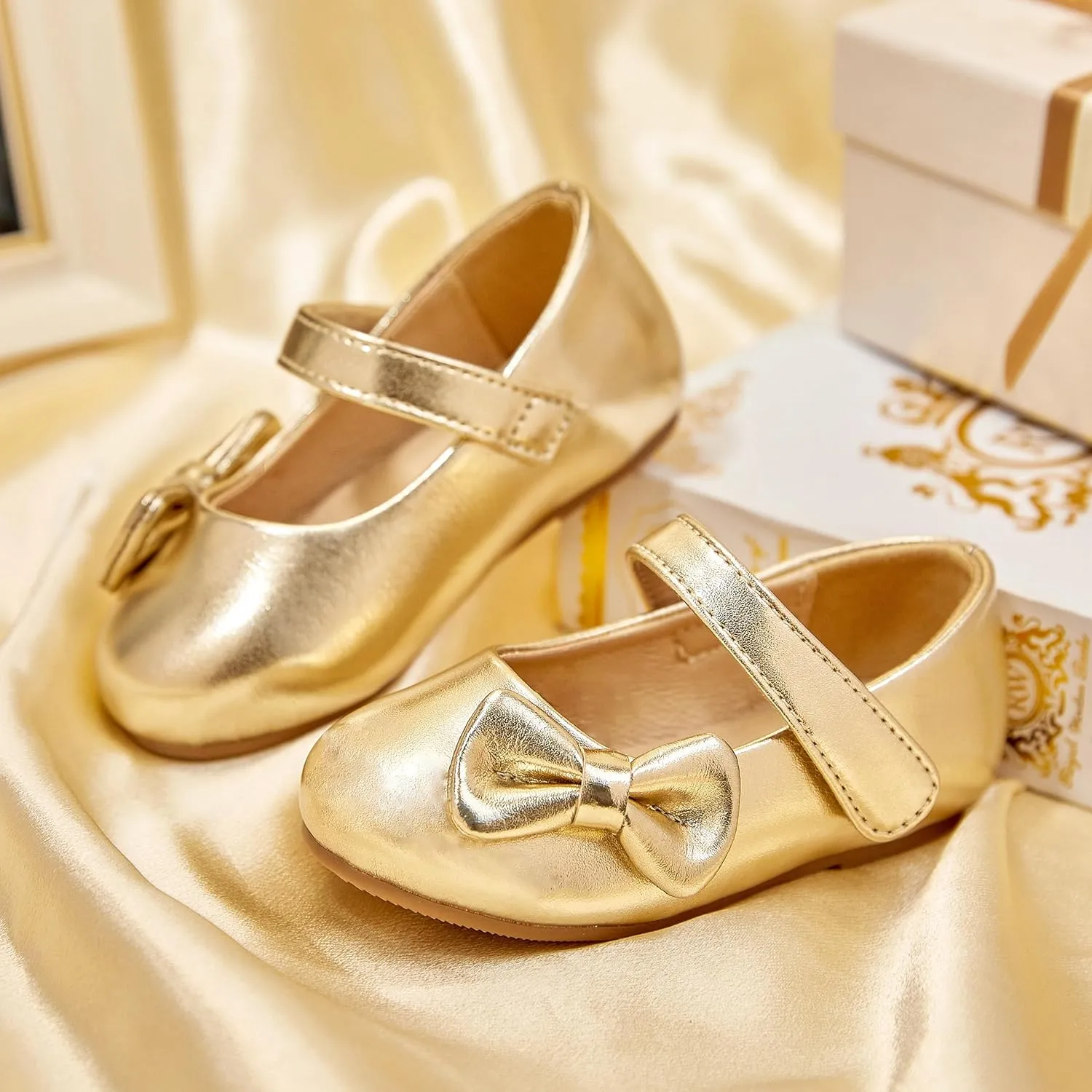 Otter MOMO Toddler/Little Girls Mary Jane Ballerina Flats Shoes Slip-on School Party Dress Shoes