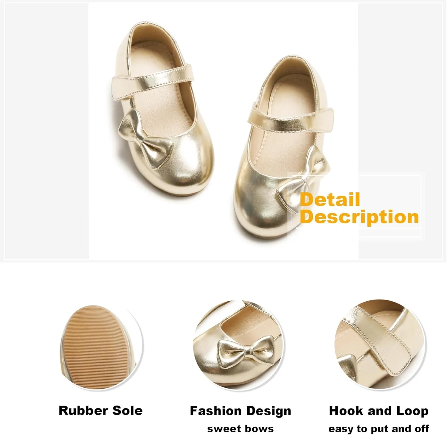 Otter MOMO Toddler/Little Girls Mary Jane Ballerina Flats Shoes Slip-on School Party Dress Shoes
