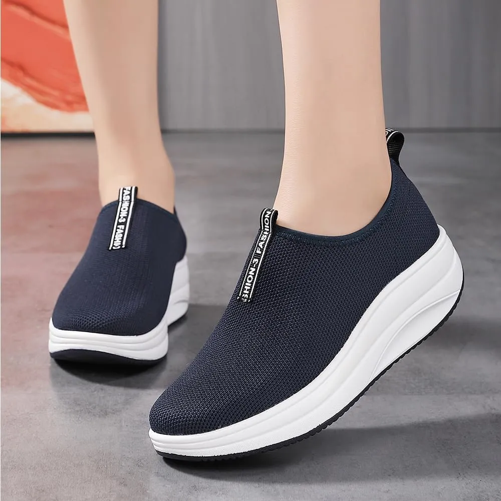 Oude Platform Loafers for Women Comfortable | Womens Slip On Sneakers Lightweight | Women's Walking Shoes Work Long Hours | Thick Rocking Bottom