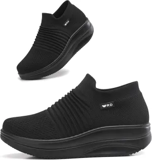 Oude Platform Loafers for Women Comfortable | Womens Slip On Sneakers Lightweight | Women's Walking Shoes Work Long Hours | Thick Rocking Bottom