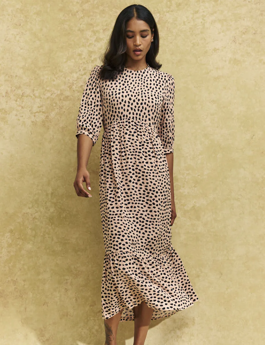 Pale Pink Smudge Rachel Midi Dress