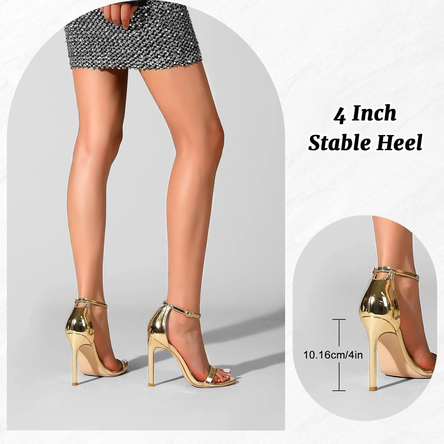 perixir Strappy Heels for Women High Stiletto Heels Sexy Prom Dressy Sandals Ankle Strap Heels Dainty Rope Stiletto Heel
