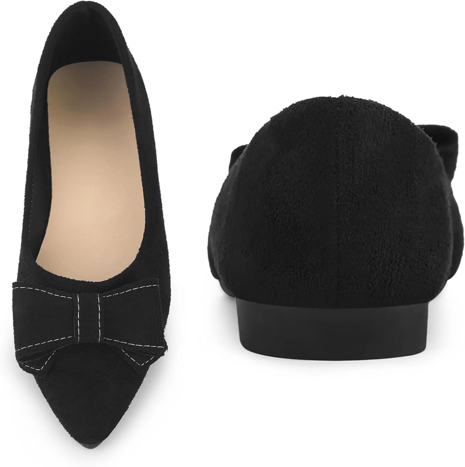 Perphy Pointed Toe Bow Slip on Ballet Flats for Women