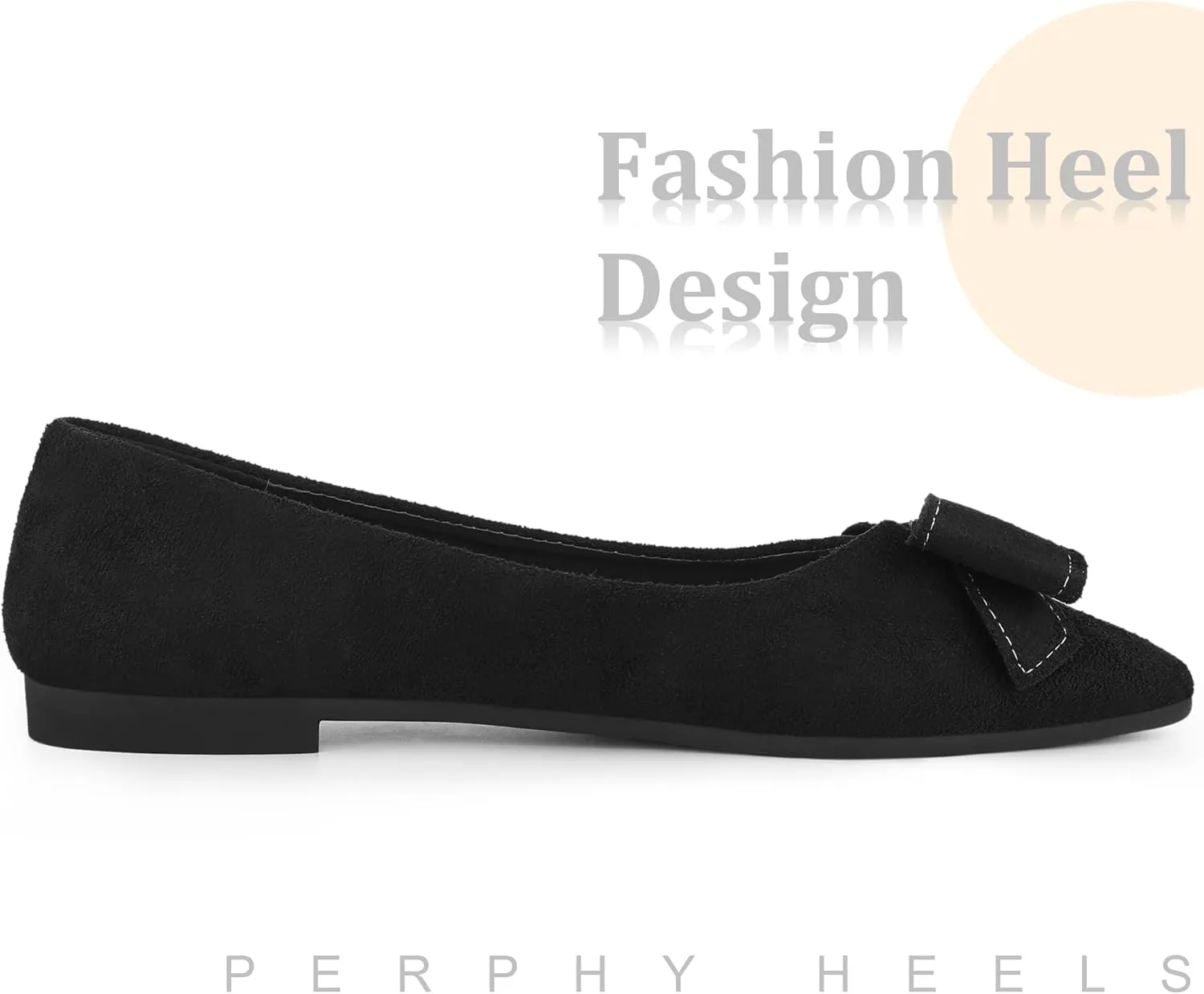 Perphy Pointed Toe Bow Slip on Ballet Flats for Women