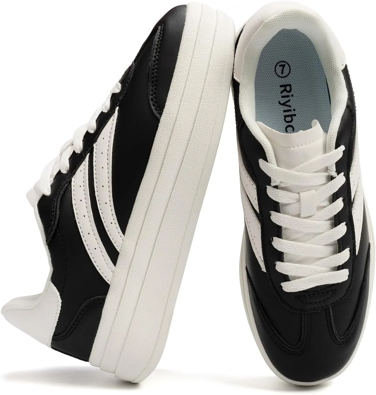 Platform Fashion Sneakers Women's Low-Top Classic Chunky Casual Lace-up Walking Shoes for Lady