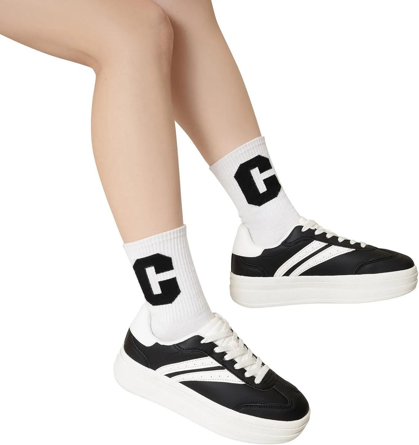 Platform Fashion Sneakers Women's Low-Top Classic Chunky Casual Lace-up Walking Shoes for Lady