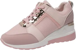 Platform Wedge Sneakers for Women Fashion Tennis Shoes Ladies Hidden Sneakers Outdoor Lace Floral Embroidery Breathable Orthopedic Sneakers for Women Comfortable Work Shoes for Casual and Daily Wear