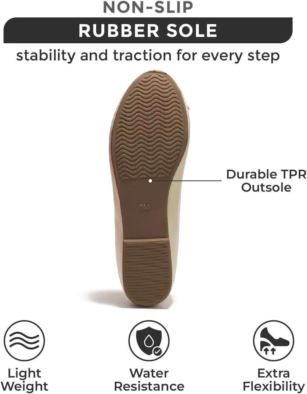 Project Cloud Ballet Flats Shoes for Women - Lightweight & Stylish Ballet Flats for Women Footwear - Non-Slip Mary Jane Shoes with Memory Foam - Casual Footwear for All-Day Comfort (Amity)