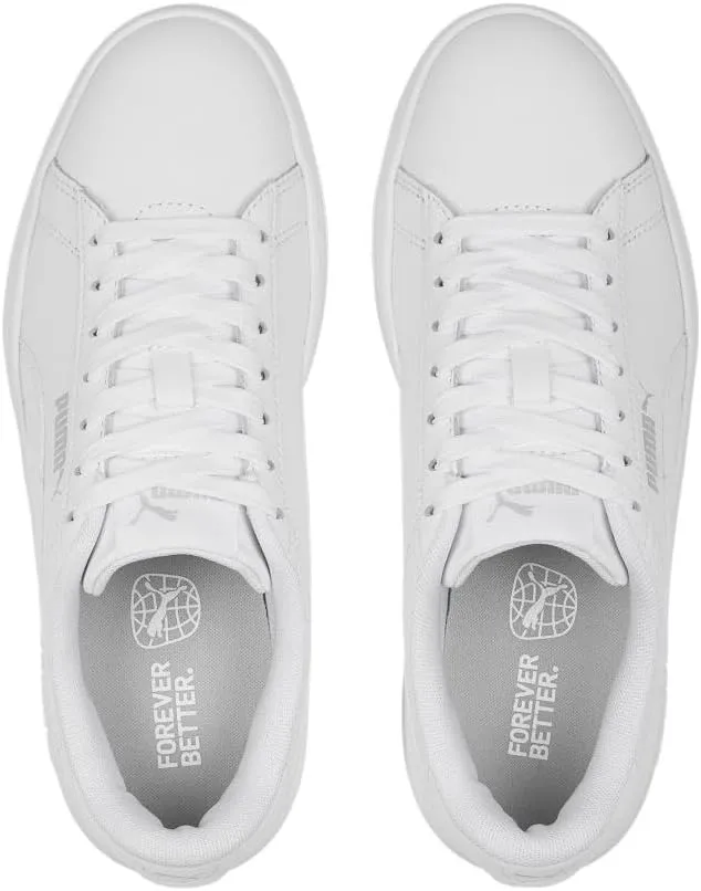 PUMA Unisex-Child Shoes Smash Sneaker, Peacoat White, 5 US Big Kid