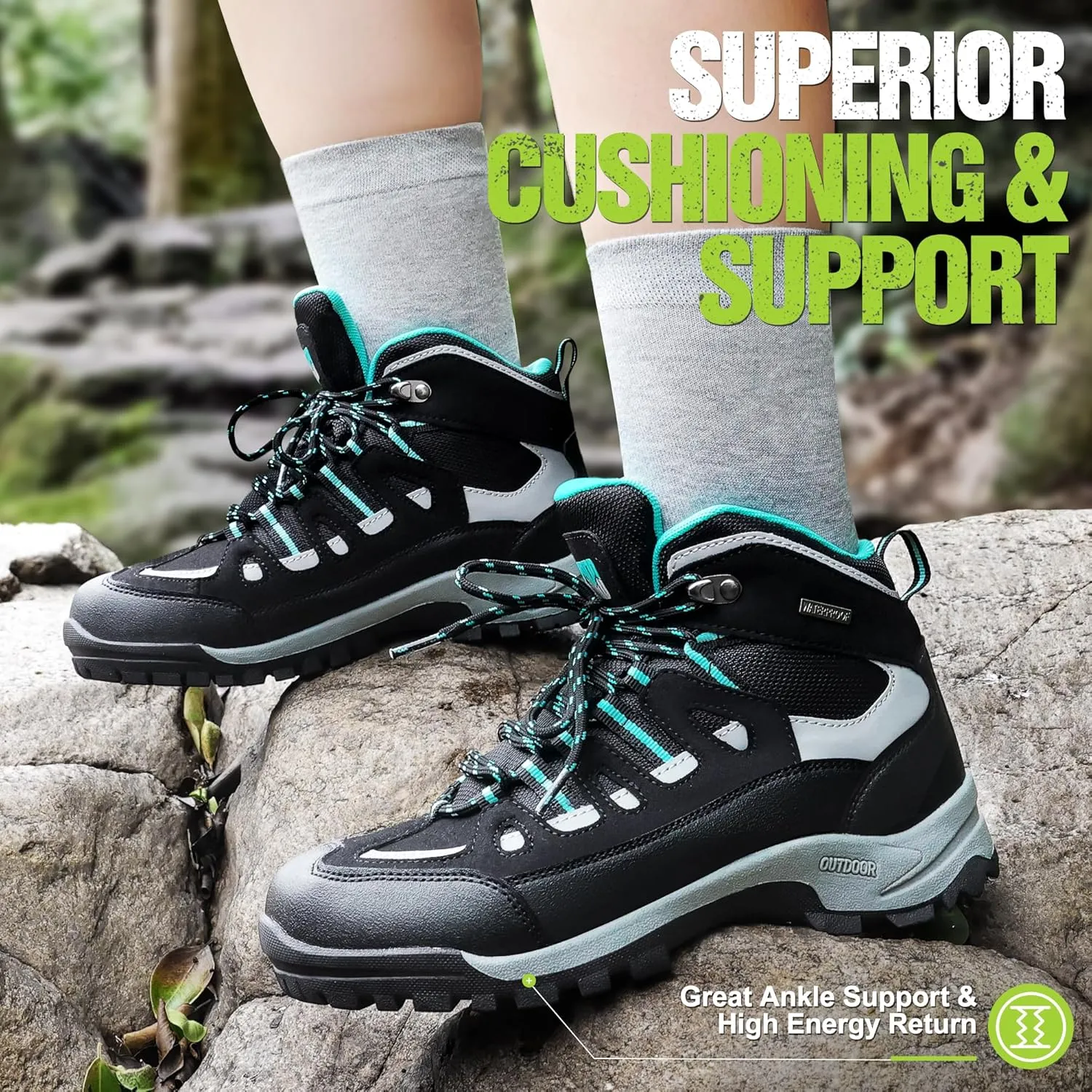 R CORD Snow Boots for Women Ankle Winter Boots for Women Hiking Boots Women Waterproof Durable Womens Hiking Boots for Outdoors