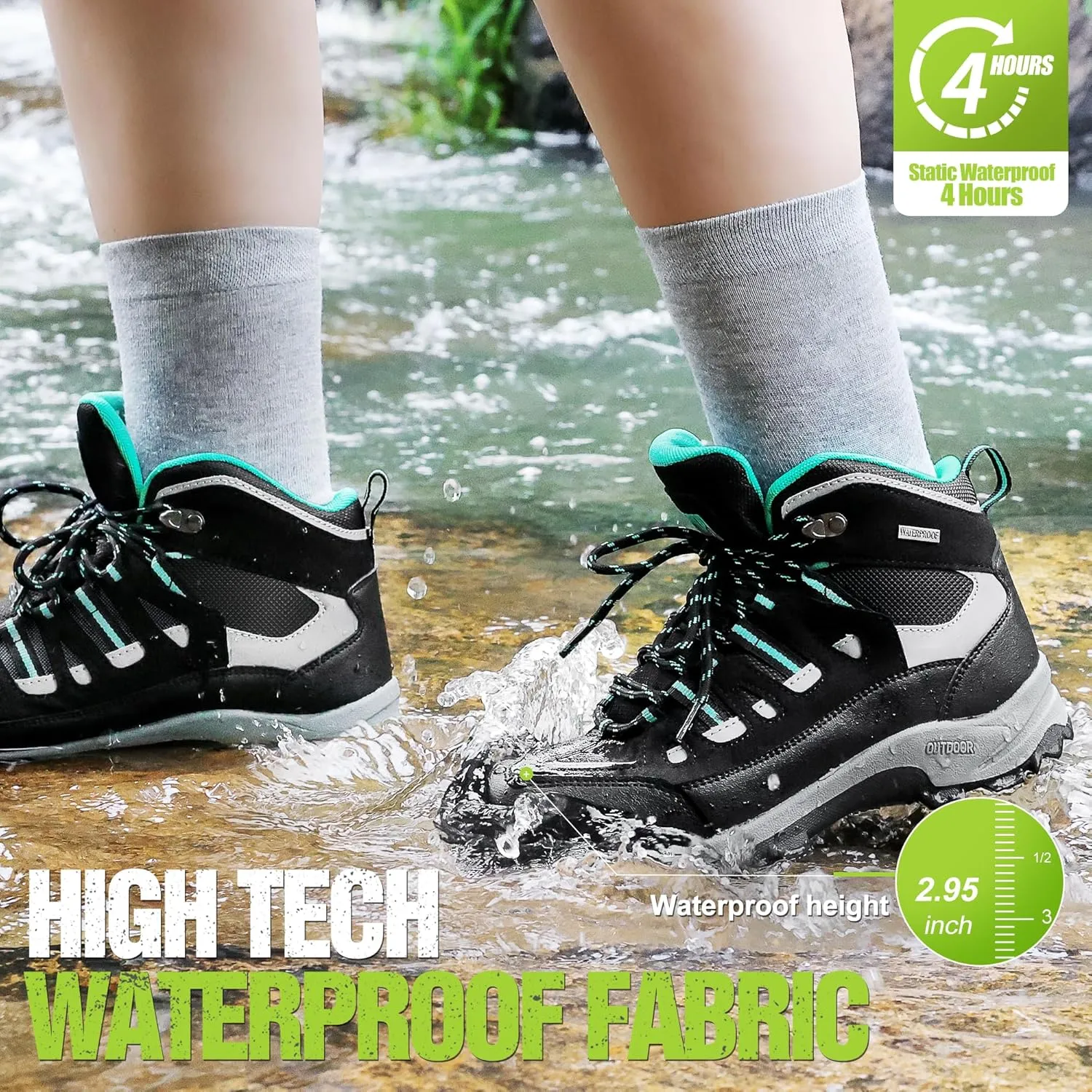 R CORD Snow Boots for Women Ankle Winter Boots for Women Hiking Boots Women Waterproof Durable Womens Hiking Boots for Outdoors