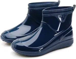 Rain Boots for Women，Waterproof Garden Rubber Boots, Non-slip Width Mid-Calf Comfort Short Boots, Ankle Rainboots Boots, Lightweight Platform Mud Boots Water Shoes for Outdoor Working Fishing