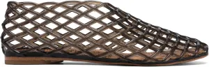 Red Jelly Mesh Ballet Flats for Women Adult Clear Hollow Jelly Sandals Beach Ballerina Jellies Shoes