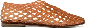 Red Jelly Mesh Ballet Flats for Women Adult Clear Hollow Jelly Sandals Beach Ballerina Jellies Shoes