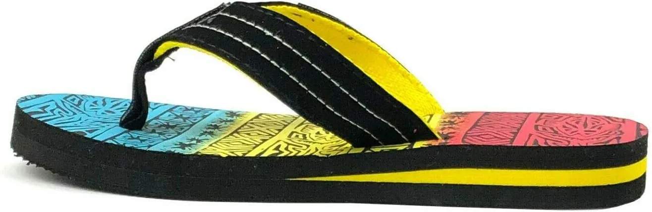 REDVOLUTION New Boys' Beach Sandal TRIBAL Tattoo | Geometric Bali Flip-Flop Sandals