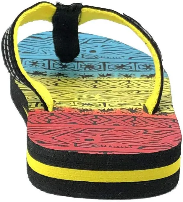 REDVOLUTION New Boys' Beach Sandal TRIBAL Tattoo | Geometric Bali Flip-Flop Sandals