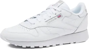 Reebok Classic Leather Sneakers Black Tennis Mens Shoes, FTWR White/FTWR White/Pure Grey 3, 14