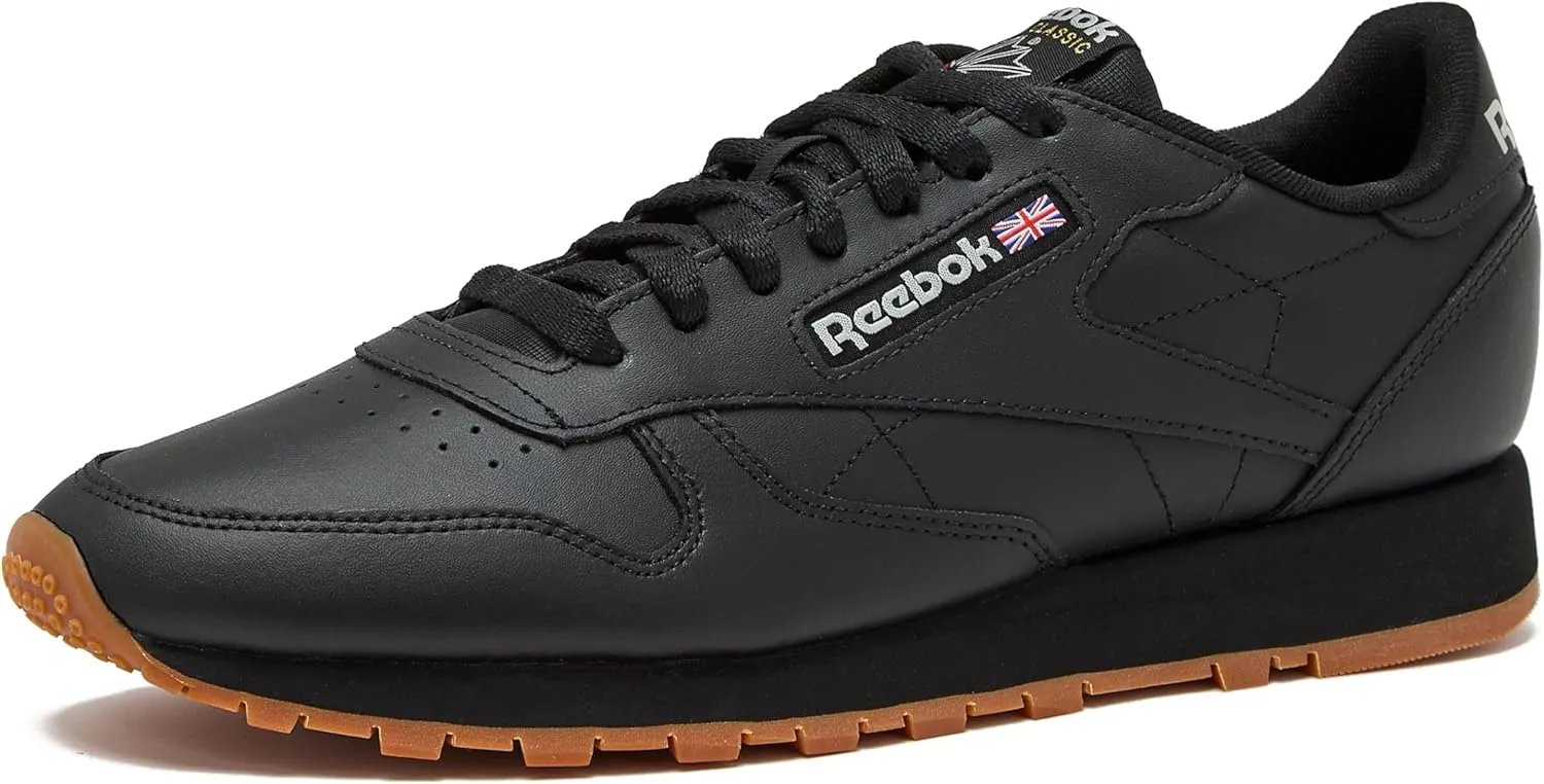 Reebok Men's Classic Leather Sneakers Black Or White Tennis Shoes