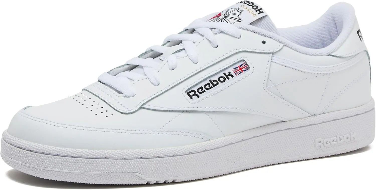 Reebok Men's Club C 85 Tennis Sneaker, Footwear White/Footwear White/Core Black, 4.5