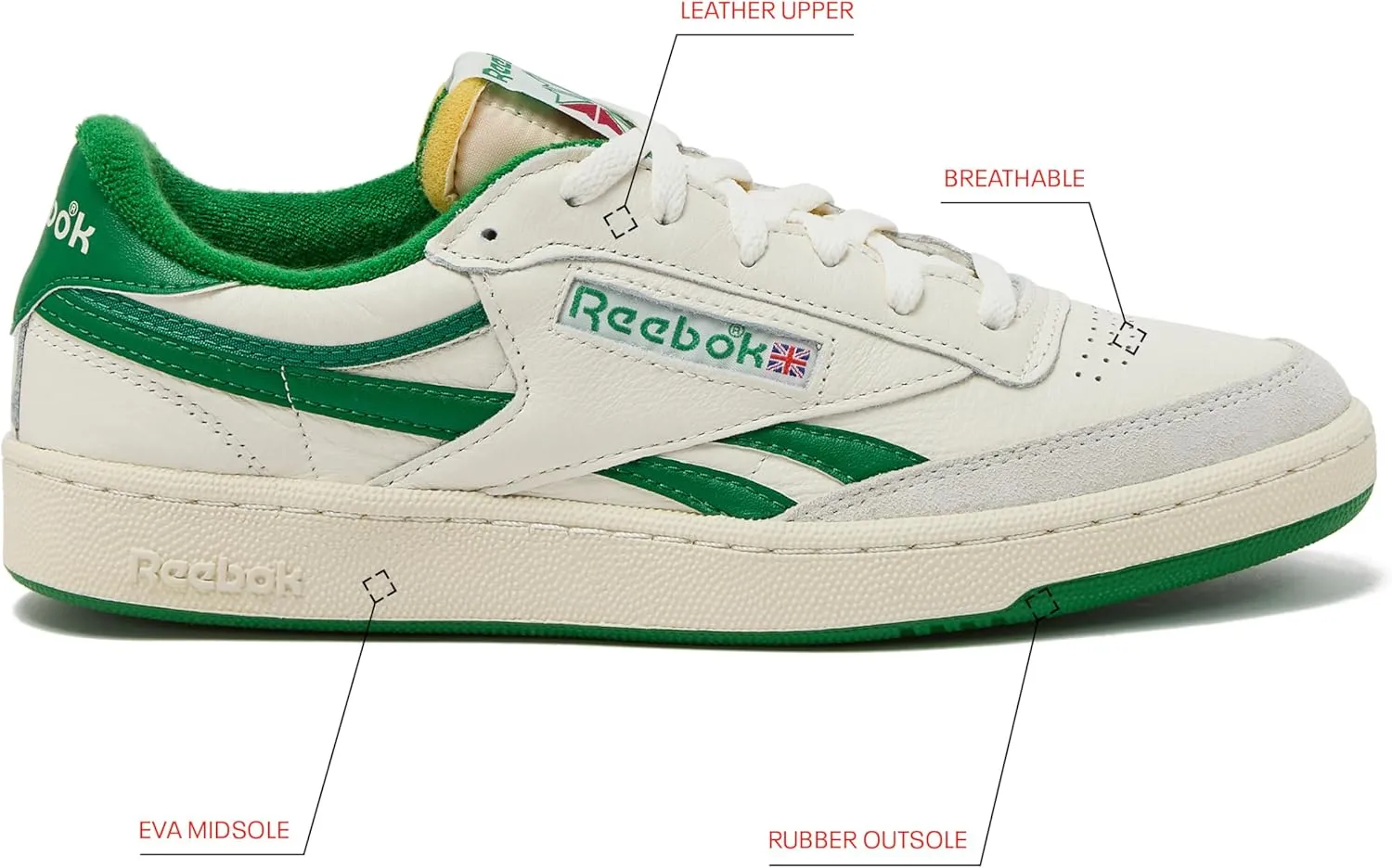 Reebok Men's Club C Revenge Vintage Sneakers Casual Tennis Shoes Size 6 to 15