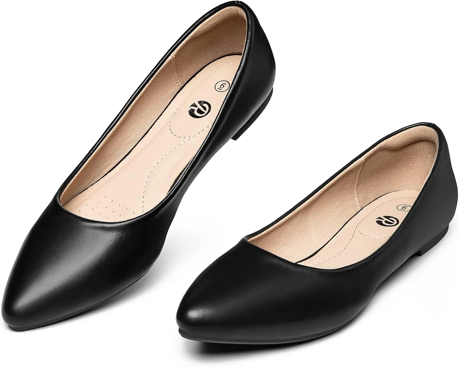 Rekayla Women's Flats Classic Pointed Toe Ballet Flats Shoes for Women Business Casual Office Comfort Slip On Work Flats Shoes Versatile Dress Shoes for Women
