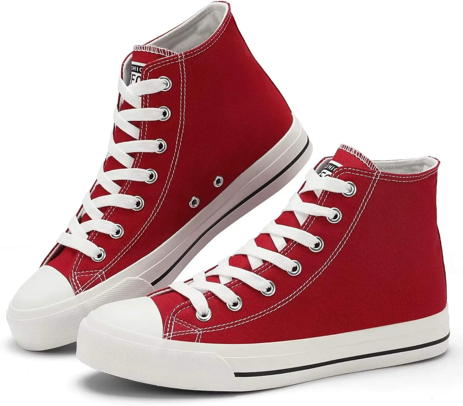 Rorbte Womens High Top Sneakers for Women Classic Lace Up Cotton Canvas Shoes Womens Casual Canvas Walking Shoes