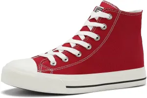 Rorbte Womens High Top Sneakers for Women Classic Lace Up Cotton Canvas Shoes Womens Casual Canvas Walking Shoes