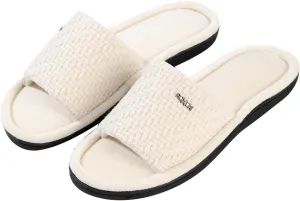 Roxoni Velvet Knit Flat Sandals for Women - Stylish Textured Woven Surface, Soft Ridge Around Insole