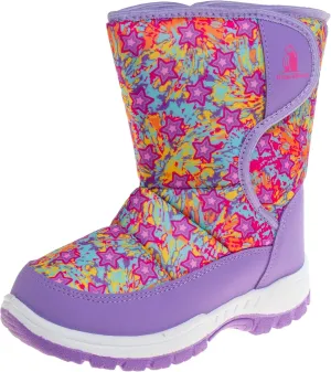 Rugged Bear Girls Snow Boot, Purple Multi, 2 Big Kid