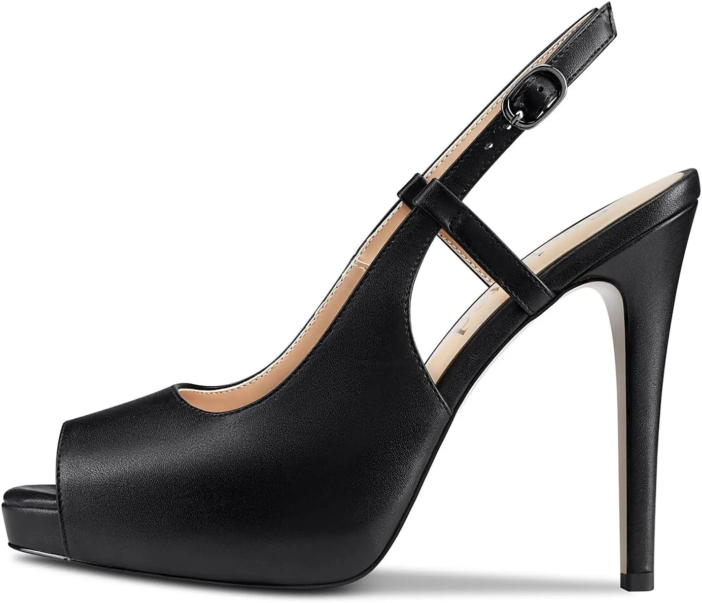 Saekcted Women High Stiletto Platform Heel Peep Open Toe Slingback Sandals Wedding Dress Ankle Strap Pumps 4.7 Inches Heels