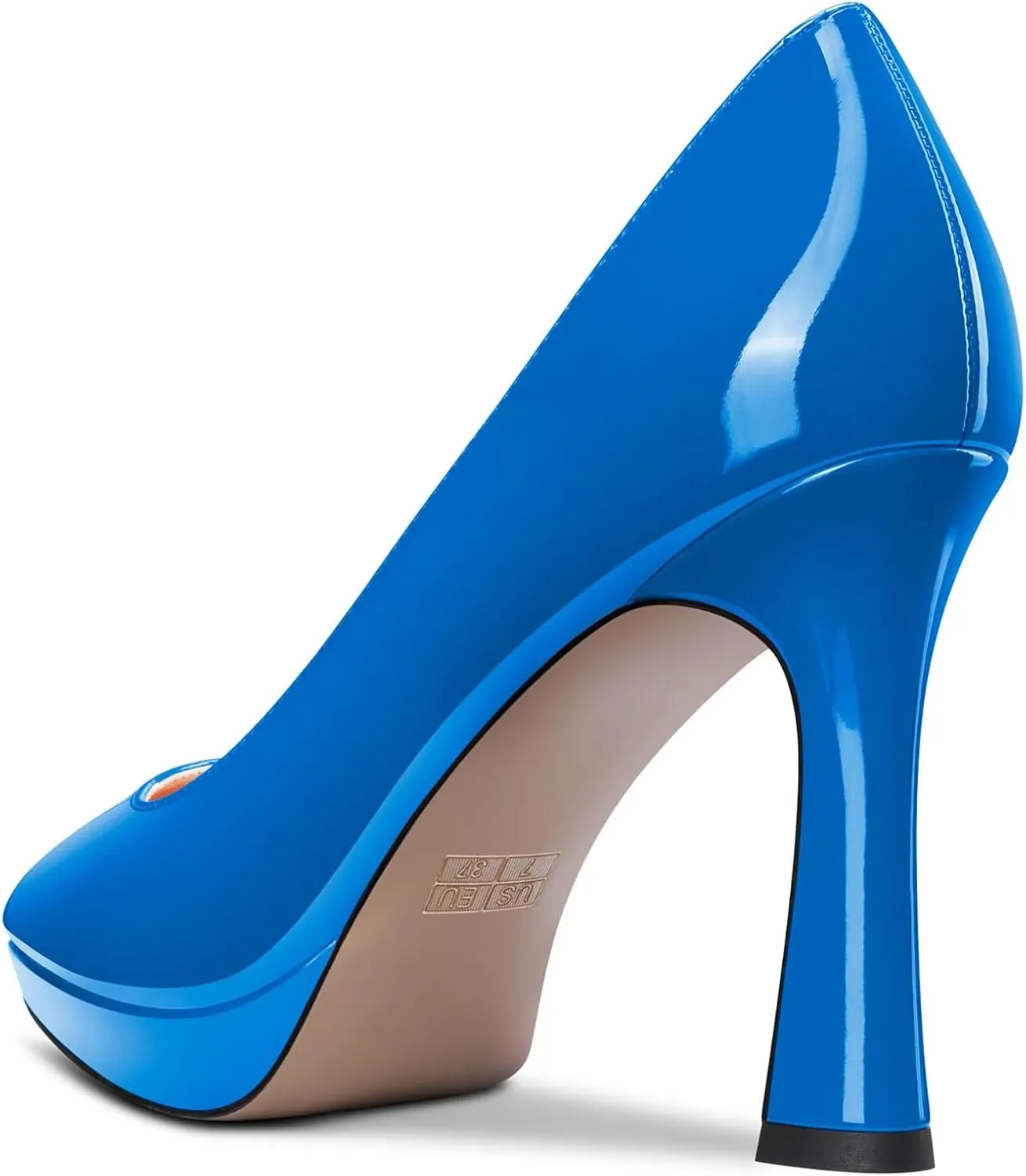 Saekcted Women High Stiletto Platform Heel Pointed Toe Pumps Slip-on Wedding Office 3.9 Inches Heels Shoes