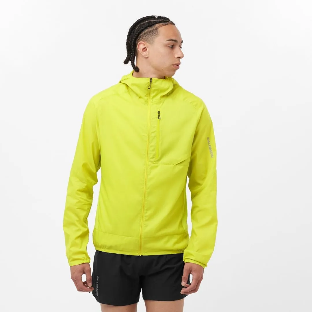 Salomon Men’s Bonatti Cross Wind, Reflective Windproof Hooded Zip-Up Jacket