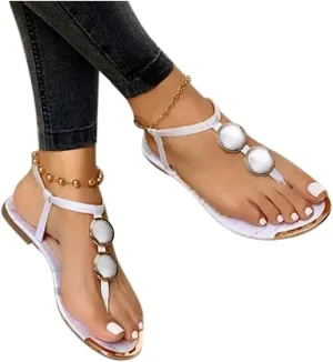 Sandalias para Mujer, Women's Casual Open Toe Buckle Strap Roman Sandal Summer Bohemian Shoes Roman Sandals