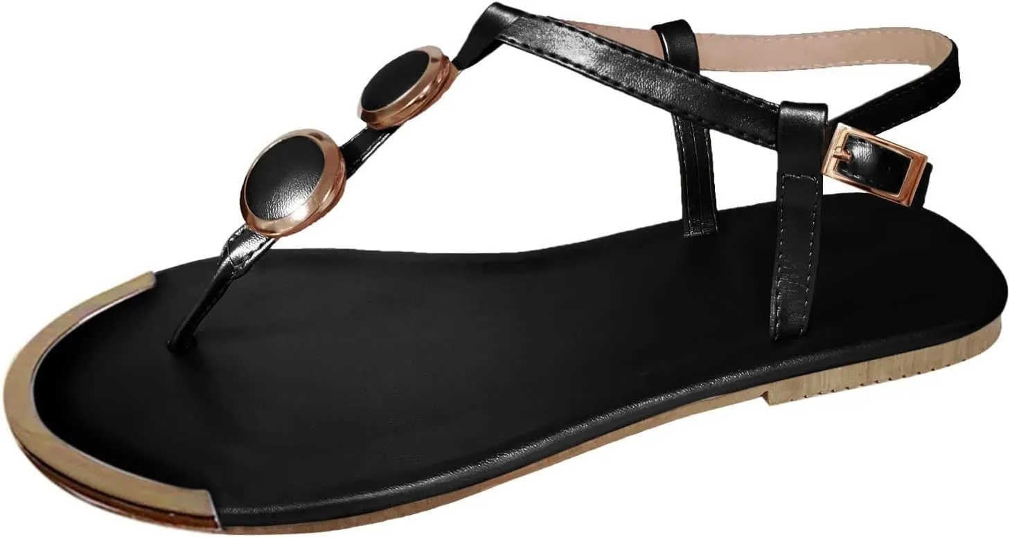 Sandalias para Mujer, Women's Casual Open Toe Buckle Strap Roman Sandal Summer Bohemian Shoes Roman Sandals