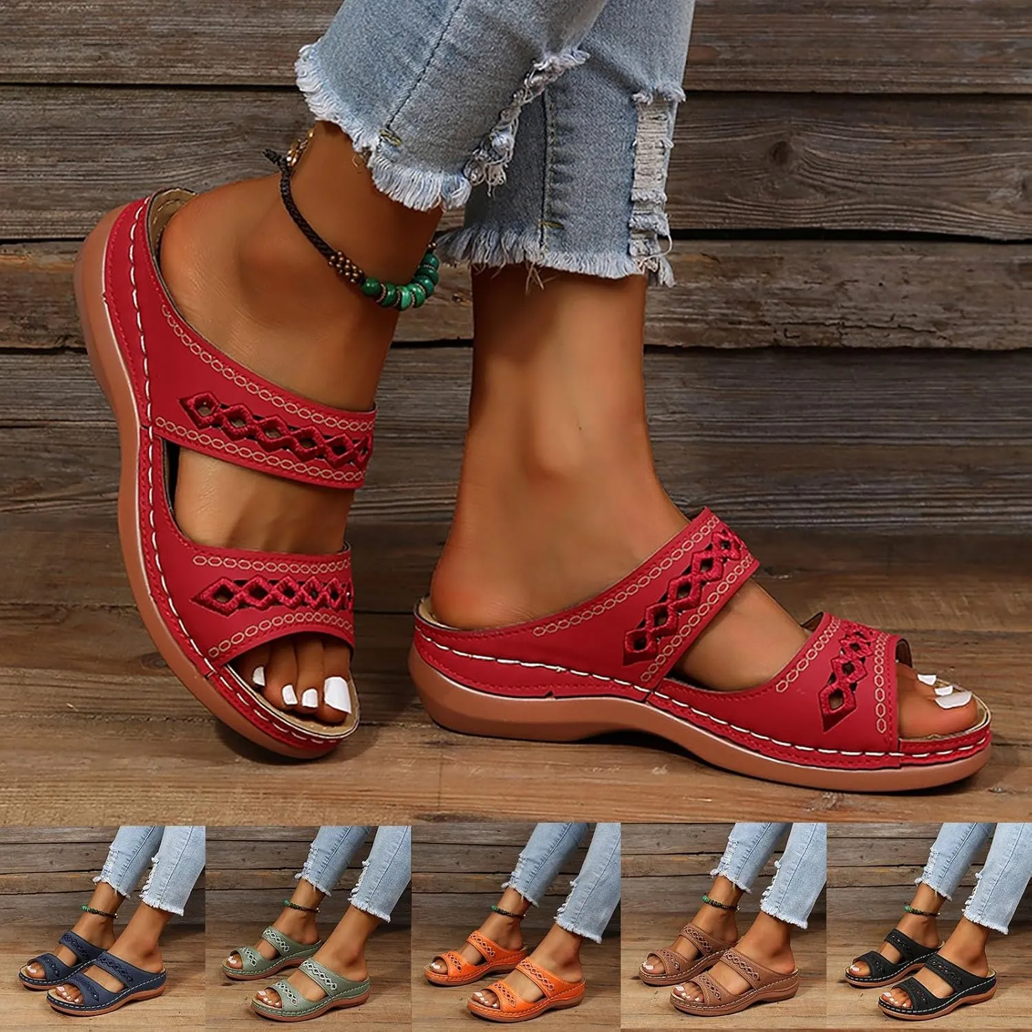 Sandals for Women Dressy Summer, Womens Sandals Comfy Platform Sandal Shoes Comfortable Summer Beach Travel Sandals