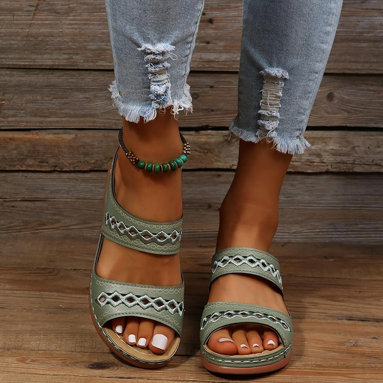 Sandals for Women Dressy Summer, Womens Sandals Comfy Platform Sandal Shoes Comfortable Summer Beach Travel Sandals