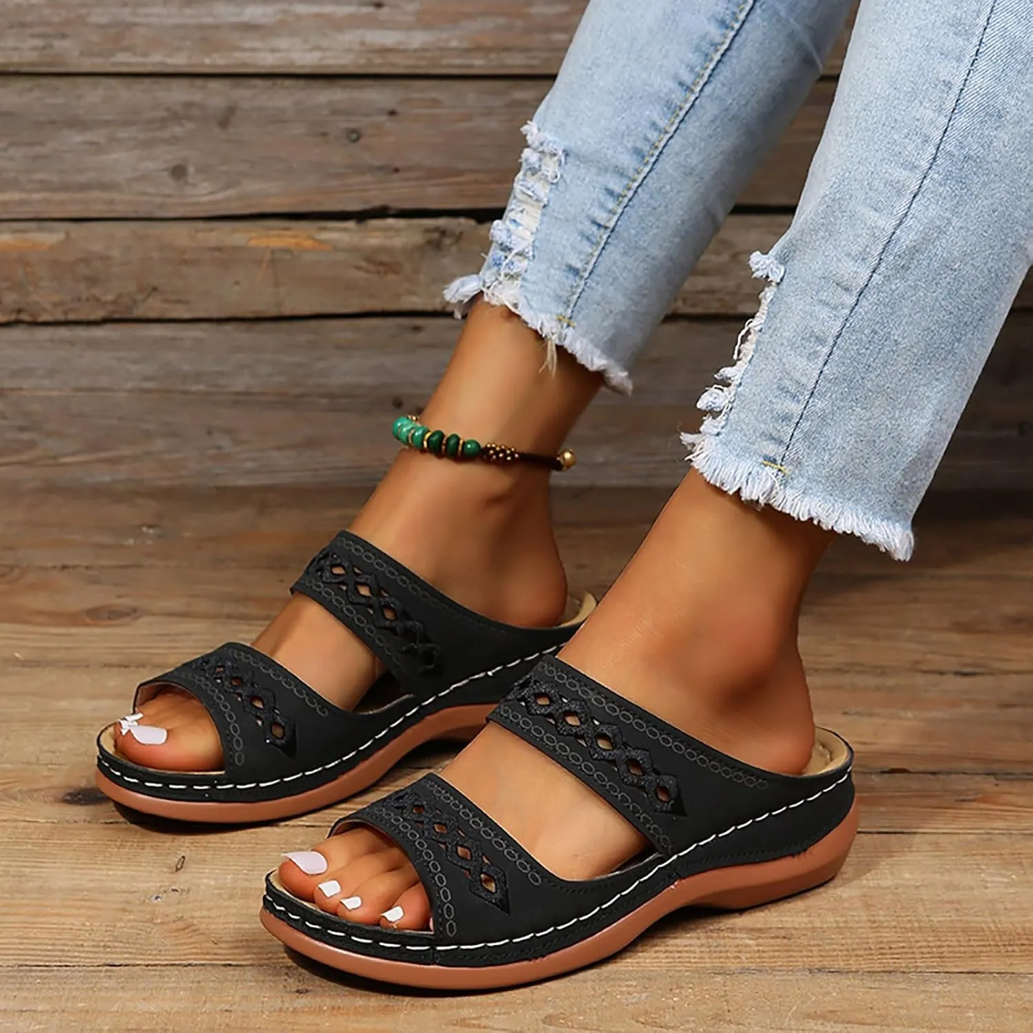 Sandals for Women Dressy Summer, Womens Sandals Comfy Platform Sandal Shoes Comfortable Summer Beach Travel Sandals