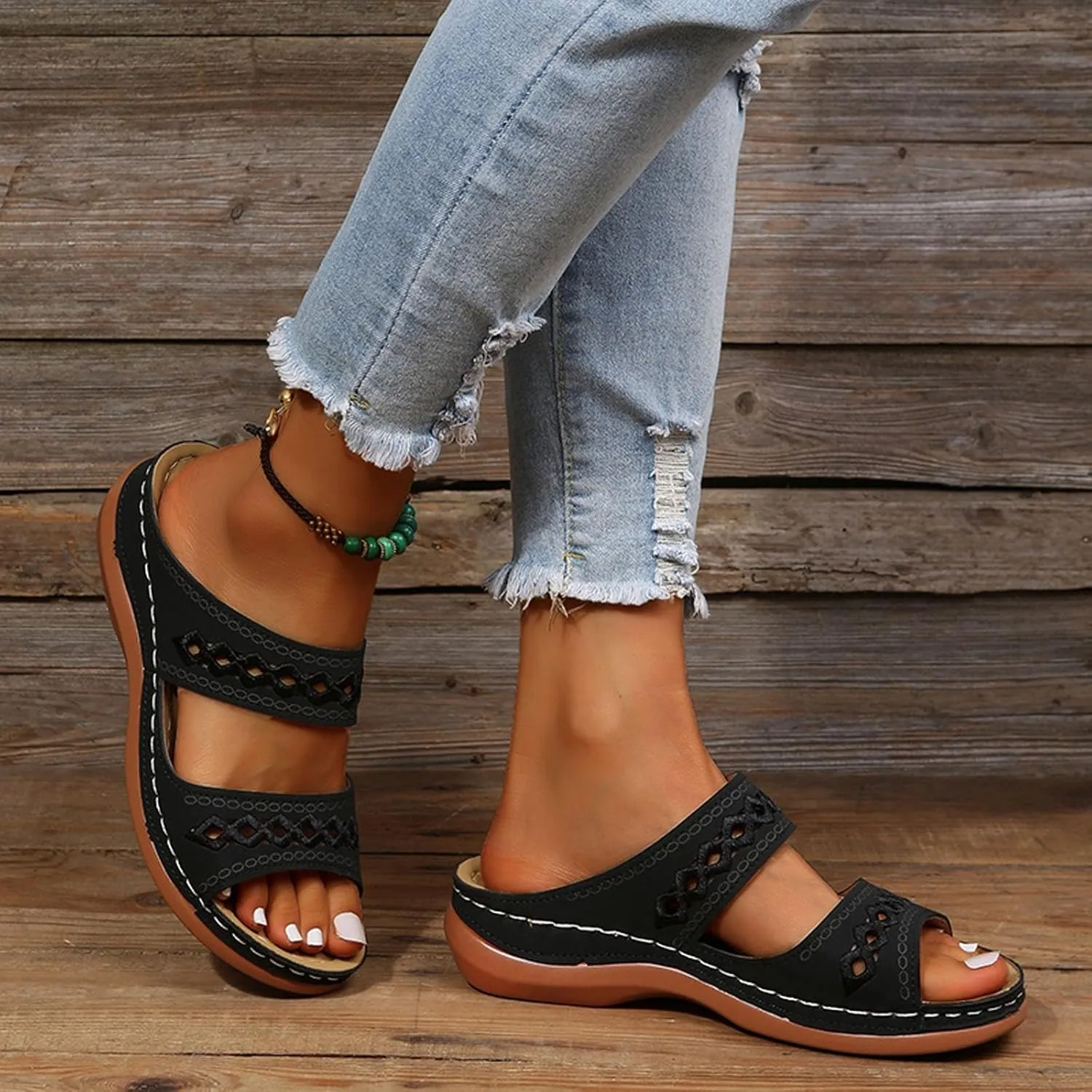 Sandals for Women Dressy Summer, Womens Sandals Comfy Platform Sandal Shoes Comfortable Summer Beach Travel Sandals