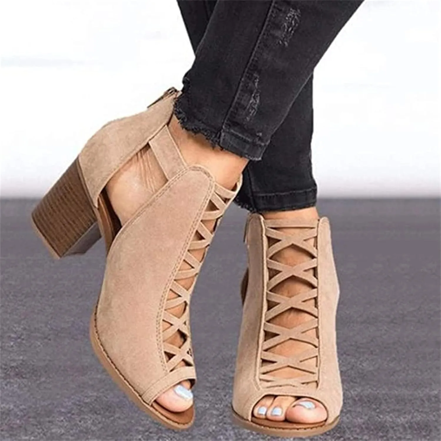 Sandals For Women,Womens Open Toe Ankle Strap Chunky Block High Heel Dress Party Sandals Dressy Summer Strappy Sandals