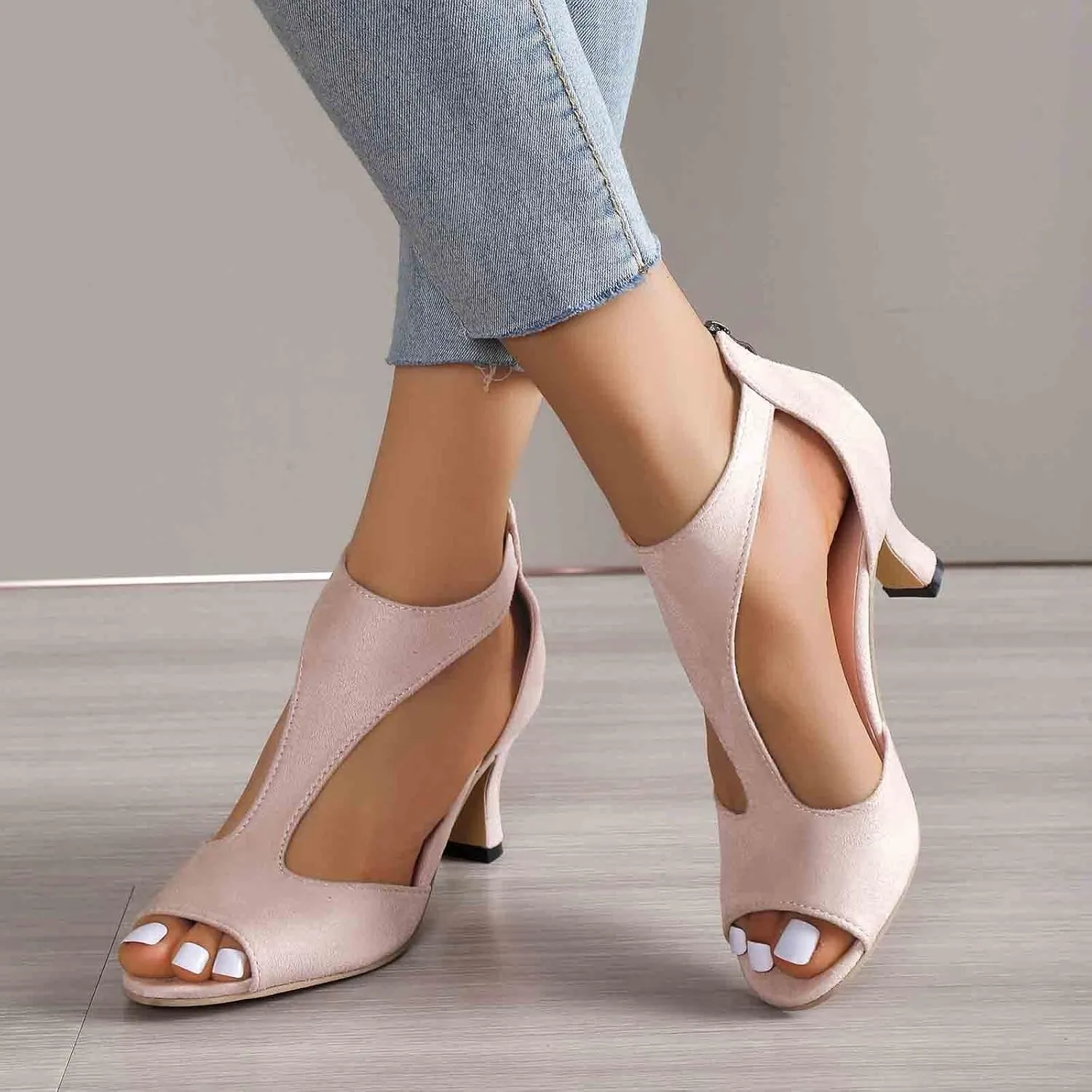 Sandals With Heels For Women 2025 Open Toe High Heels Summer Lounge Walking Sandals Date Dress Party Casual Shoes