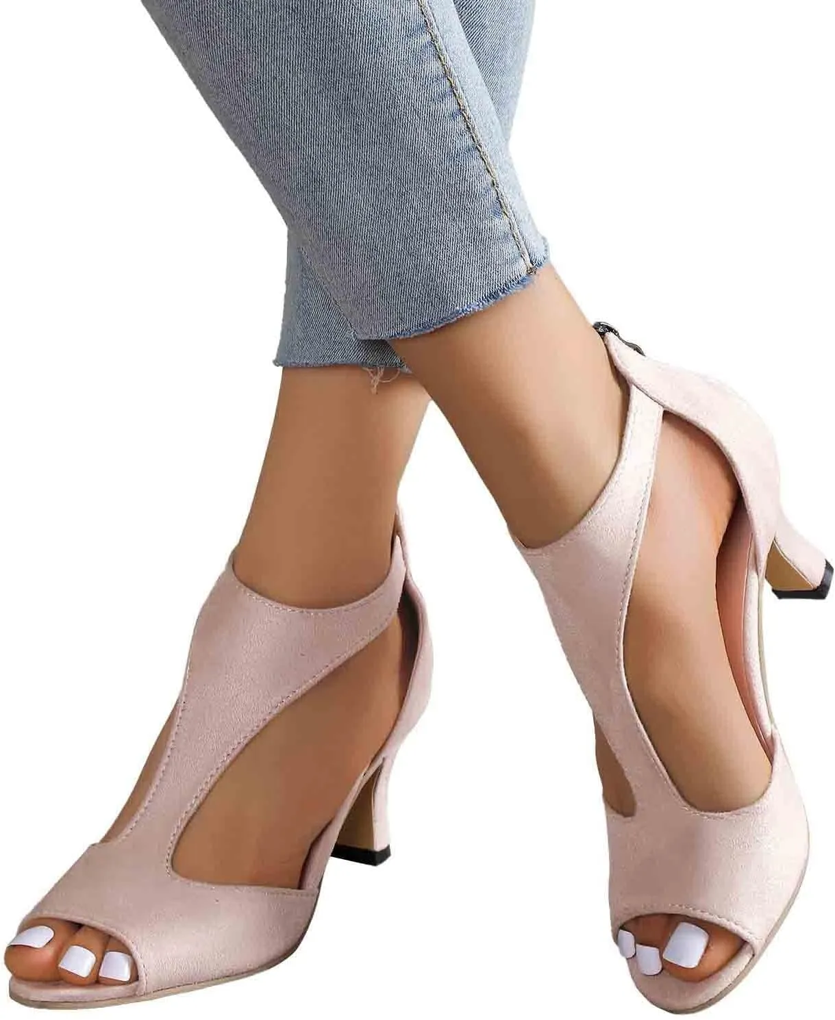 Sandals With Heels For Women 2025 Open Toe High Heels Summer Lounge Walking Sandals Date Dress Party Casual Shoes