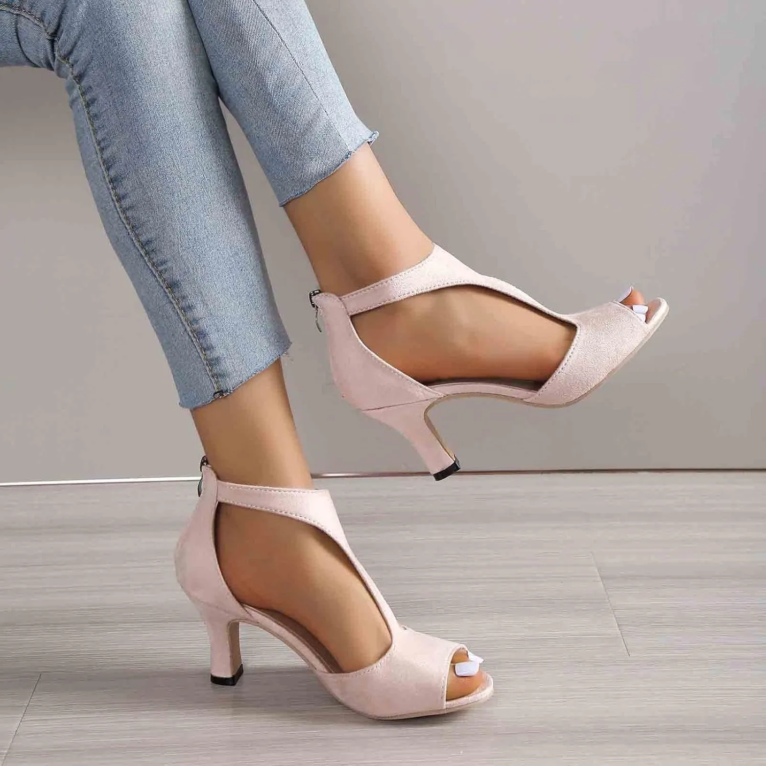 Sandals With Heels For Women 2025 Open Toe High Heels Summer Lounge Walking Sandals Date Dress Party Casual Shoes